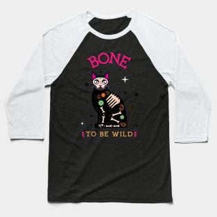 Halloween Bone to be Wild Cat Baseball T-Shirt